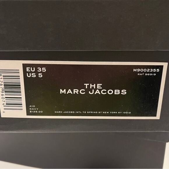 Marc Jacobs Slides Womens Size 5 Navy Blue Logo Slip On Sandals Pool Beach NIB - Picture 6 of 16